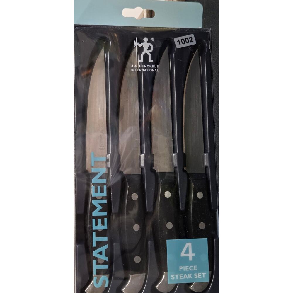 JA Henckels Statement 4 Piece Steak Knife Set Stainless Steel New In Box